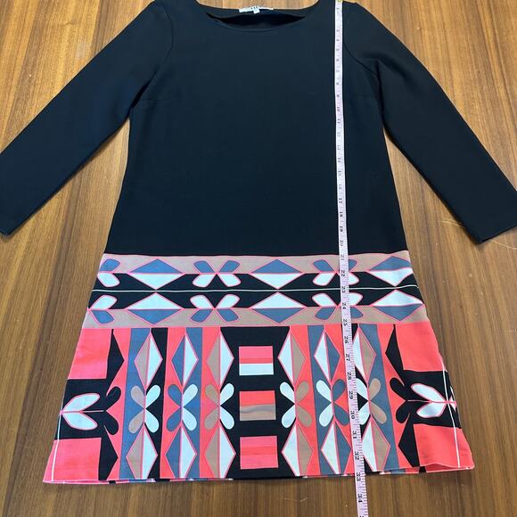 Tibi Jackie Geo Mini Dress, 3/4 Sleeve Shift, Artsy, Retro, Classic, Medium - Picture 4 of 6